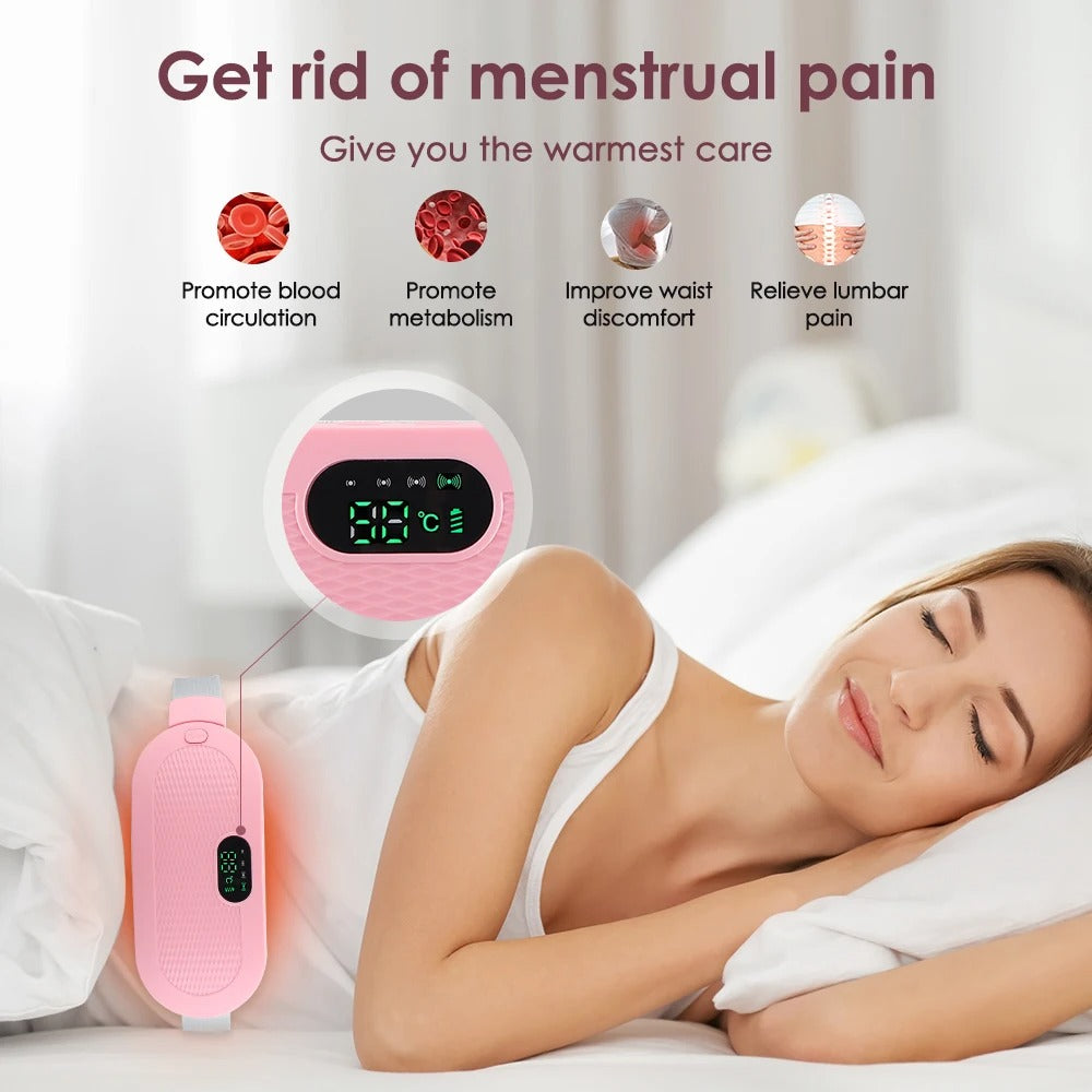 "Goodbye Cramps! Ultimate Menstrual Heating Pad with Soothing Massage"