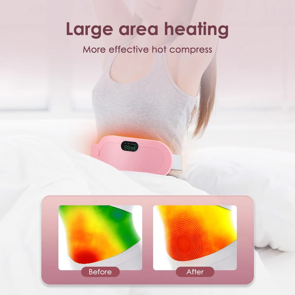 "Goodbye Cramps! Ultimate Menstrual Heating Pad with Soothing Massage"